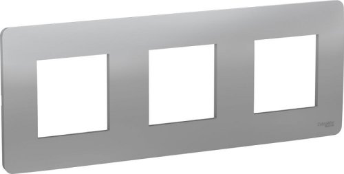 Рамка универсальная Schneider Electric Unica Studio 3-м. алюминий фото Рамка универсальная Schneider Electric Unica Studio 3-м. алюминий картинка